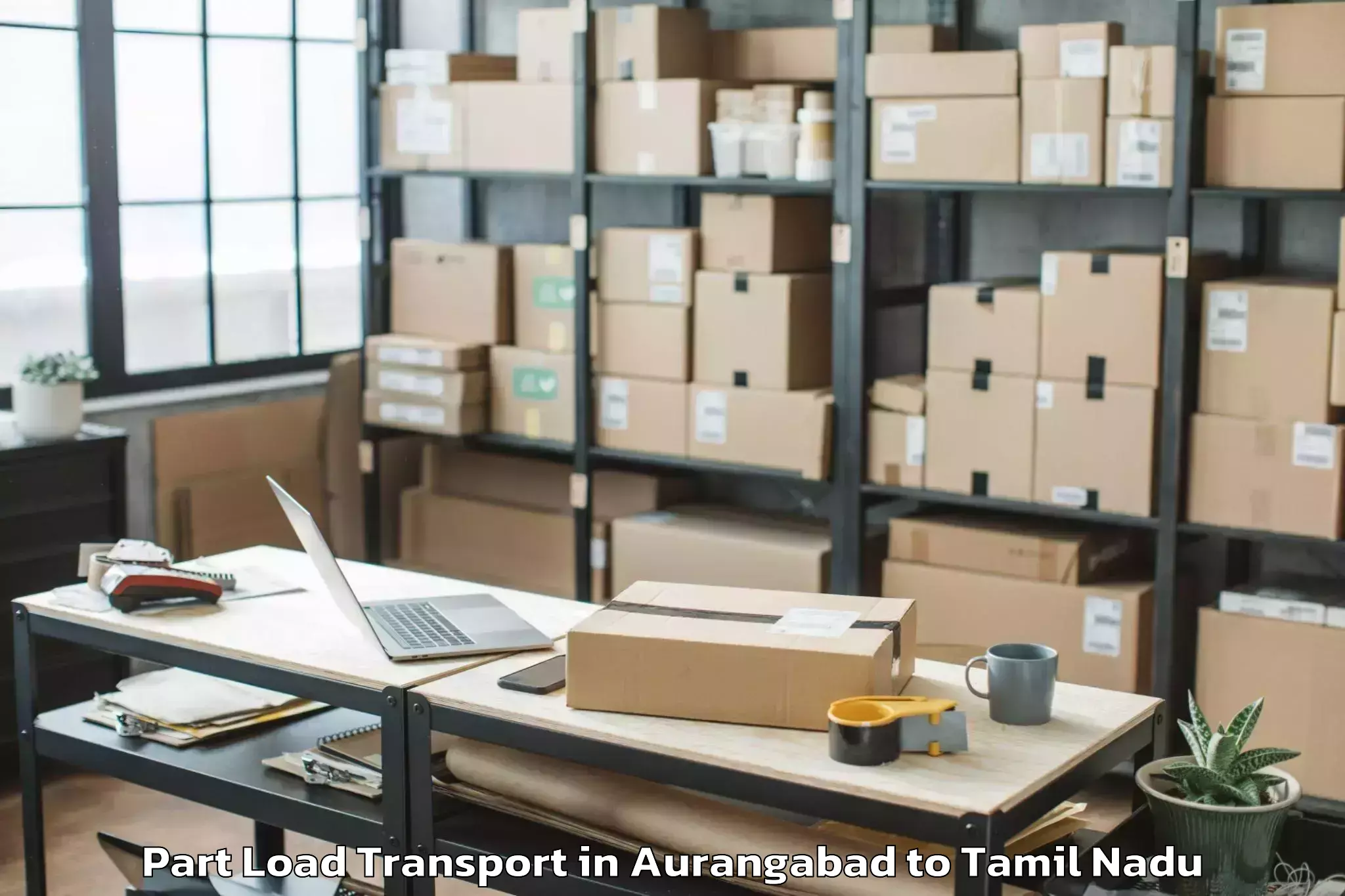 Book Aurangabad to Sholinganallur Part Load Transport Online